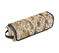 FRODOTGV Borsa da viaggio per attrezzi da donna, a doppio strato, organizer portatile per ferri da stiro, piastre e arricciacapelli, Sweet Chartreuxcats bianco