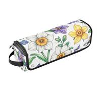 FRODOTGV Borsa da viaggio per attrezzi da donna, a doppio strato, organizer portatile per ferri da stiro, piastre, arricciacapelli, fiori lavanda, callistephus, fresia, blu, 09, 1 Size