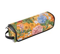 FRODOTGV Borsa da viaggio per attrezzi da donna, a doppio strato, organizer portatile per ferri da stiro, piastre, arricciacapelli, fiori lavanda, callistephus, fresia, blu, 20, 1 Size