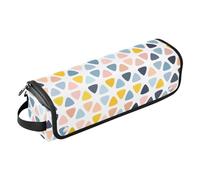 FRODOTGV Borsa da viaggio per attrezzi da donna color pesca pastello e blu navy, con tappetino resistente al calore, custodia da viaggio a doppio strato, per utensili caldi e accessori per la cura dei