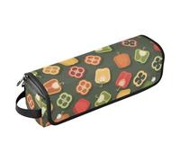 FRODOTGV Borsa da viaggio per attrezzi da donna, grande, con tappetino rimovibile resistente al calore per piastre, piastre, arricciacapelli, peperoni e verdure, Peperoni Verdure, 1 Size