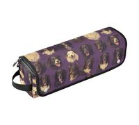 FRODOTGV Borsa da viaggio per attrezzi da viaggio con simpatico cane da pastore viola e tappetino resistente al calore, custodia da viaggio portatile per strumenti caldi e accessori per la cura dei