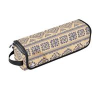 FRODOTGV Borsa da viaggio per capelli tribale, vintage, etnica, con tappetino rimovibile resistente al calore, antipolvere, borsa da viaggio per raddrizzatori, ferro arricciacapelli, asciugacapelli,
