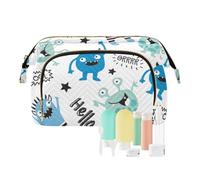 FRODOTGV Borsa da viaggio per cosmetici, con cerniera, motivo: Monster Hello Make Up Period, Monster Hello, taglia unica, Ciao mostro, Taglia unica