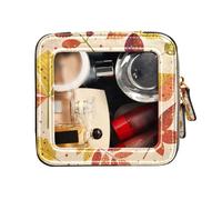 FRODOTGV Borsa da viaggio per cosmetici con foglie autunnali e foglie che cadono con foglie, Foglie di piante autunnali Modello Foglia Pianta Cad, 1 Size