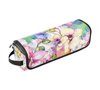 FRODOTGV Borsa da viaggio per strumenti per capelli, borsa da viaggio organizer e tappetino resistente al calore per ferro arricciacapelli, asciugacapelli piatto, fiori di orchidea selvatica,