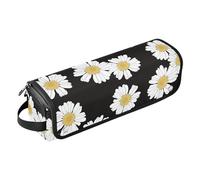 FRODOTGV Borsa da viaggio per strumenti per capelli, borsa da viaggio per donne, con tappetino rimovibile resistente al calore, camomilla, margherite, fiori neri e bianchi, per piastre, piastre e
