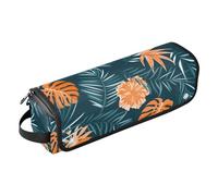 FRODOTGV Borsa da viaggio per strumenti per capelli, borsa da viaggio per donne e tappetino resistente al calore, foglie di palma della giungla tropicale per ferro arricciacapelli, piastra per capelli