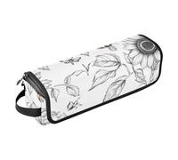 FRODOTGV Borsa da viaggio per strumenti per capelli con graziosa dalia, colore bianco, tappetino resistente al calore, grande custodia da viaggio per strumenti caldi e accessori per la cura dei