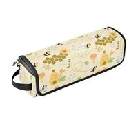 FRODOTGV Borsa da viaggio per strumenti per capelli da donna, antipolvere, da viaggio, per raddrizzatori, arricciacapelli, asciugacapelli, motivo dolce miele con api carine felici, Modello dolce miele