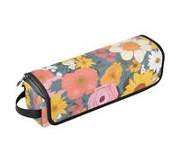 FRODOTGV Borsa da viaggio per strumenti per capelli da donna, fiori, tulipani, pesca, rosso, giallo, custodia da viaggio per donne strumenti per capelli, organizer per strumenti caldi, ferro