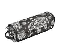 FRODOTGV Borsa da viaggio per strumenti per capelli da donna, grande custodia da viaggio con tappetino rimovibile resistente al calore per arricciacapelli, piastra per capelli piatta, grafica vintage,