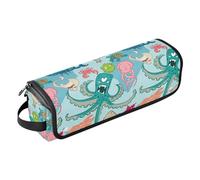 FRODOTGV Borsa da viaggio per strumenti per capelli divertente mostro subacqueo blu verde organizzatore portatile rimovibile accessori per lo styling dei capelli organizzatore per ferro piatto