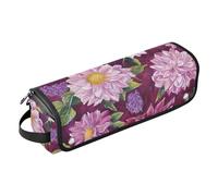 FRODOTGV Borsa da viaggio per strumenti per capelli Fiori Narciso Peonie Daylily Teal Travel Essentials per le donne Impermeabile Portatile Open Flat Borse da viaggio per ferro arricciacapelli Piastra