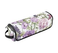 FRODOTGV Borsa da viaggio per strumenti per capelli Fiori Narciso Peonie Daylily Teal Travel Essentials per le donne Impermeabile Portatile Open Flat Borse da viaggio per ferro arricciacapelli Piastra