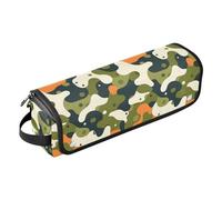FRODOTGV Borsa da viaggio per strumenti per capelli glitterata rosa oro rosa con tappetino in ferro da donna grandi borse organizer per piastra asciugacapelli piatto, Mano Disegno Camouflage Ondulato
