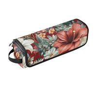 FRODOTGV Borsa da viaggio per strumenti per capelli, impermeabile, portatile, aperta e piatta, con tappetino resistente al calore, per raddrizzatori, arricciacapelli, fiori, lavanda, calle, giglio,