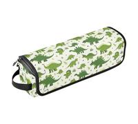 FRODOTGV Borsa da viaggio per strumenti per capelli in stile bohémien arcobaleno e tappetino resistente al calore da donna, impermeabile, per ferri da stiro, piastre, Dinosauri Verde Silhouette, 1