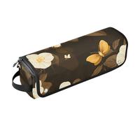 FRODOTGV Borsa da viaggio per strumenti per capelli marrone con narcisi in stile cartone animato, organizer con tappetino resistente al calore per piastre e asciugacapelli, Colore 05, 1 Size