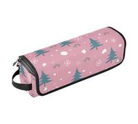 FRODOTGV Borsa da viaggio per strumenti per capelli Modello natalizio Albero Fiocchi di scrofa neve Donne Essentials Storage Large Hair Straigheners Custodia da viaggio per strumenti caldi Ferro