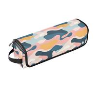 FRODOTGV Borsa da viaggio per strumenti per capelli mossi mimetici da disegno a mano con cuscinetto resistente al calore da donna di grande capacità organizer per piastra per asciugacapelli piatto