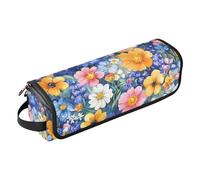 FRODOTGV Borsa da viaggio per strumenti per capelli, motivo floreale, peonie, fiori di ciliegio, farfalle, api, bordeaux, con cuscinetto resistente al calore, custodia da viaggio a doppio strato per