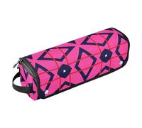 FRODOTGV Borsa da viaggio per strumenti per capelli, organizer con cuscinetto resistente al calore, per ferro arricciacapelli, piastra per capelli piatta, motivo geometrico liscio e sfumato pastello,