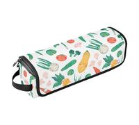 FRODOTGV Borsa da viaggio per utensili da capelli con tappetino resistente al calore, custodia da viaggio portatile per utensili caldi in ferro piatto e accessori per la cura dei capelli, Verdure