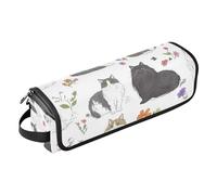 FRODOTGV Borsa da viaggio per utensili da donna, a doppio strato, borsa da viaggio per donne, per ferro da stiro piatto e accessori per la cura dei capelli, simpatici gatti americani ricci bianchi, 1