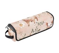 FRODOTGV Borsa da viaggio per utensili da donna, a doppio strato, organizer portatile per ferri da stiro, piastre, arricciacapelli, maiale artistico per animali domestici, oro rosa, 13, 1 Size