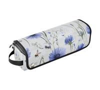 FRODOTGV Borsa da viaggio per utensili da donna di grande capacità, con cuscinetto resistente al calore, organizer per ferri da stiro, piastre e pesci a tamburo dei cartoni animati, colore bianco