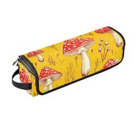 FRODOTGV Borsa da viaggio per utensili da donna, organizer portatile con tappetino in ferro, funghi rossi tartufo giallo per piastre, piastre e ferri arricciacapelli