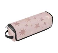 FRODOTGV Borsa da viaggio per utensili da donna, organizer portatile e tappetino resistente al calore, con stelle color oro rosa, elegante texture per piastre, piastre e arricciacapelli, Stelle Oro