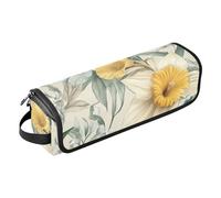 FRODOTGV Borsa da viaggio per utensili per capelli da donna, con supporto per ferro arricciacapelli, tappetino resistente al calore, per piastre, ferri arricciacapelli, fiori, narciso, callistephus