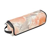 FRODOTGV Borsa da viaggio per utensili per capelli da donna, impermeabile, con cuscinetto resistente al calore, per arricciacapelli, piastra per capelli piatti, peonie in stile cartone animato neutro