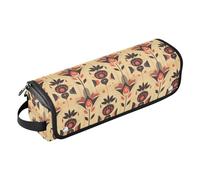 FRODOTGV Borsa da viaggio portatile da donna con tappetino in ferro per acconciature, organizer per ferri da stiro, piastre, funghi e lumache retrò da favola, Beige floreale scandinavo, 1 Size