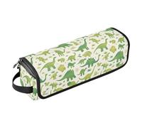 FRODOTGV Borsa da viaggio portatile da donna con tappetino in ferro per acconciature, organizer per ferri da stiro, piastre, funghi e lumache retrò da favola, Dinosauri Verde Silhouette, 1 Size