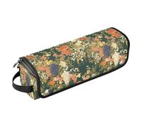 FRODOTGV Borsa da viaggio portatile da donna con tappetino in ferro per acconciature, organizer per ferri da stiro, piastre, funghi e lumache retrò da favola, Colorato, piccolo, libertà, fioritura, su