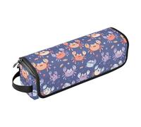 FRODOTGV Borsa da viaggio portatile da donna con tappetino in ferro per acconciature, organizer per ferri da stiro, piastre, funghi e lumache retrò da favola, Granchio Blu Navy Kawaii, 1 Size