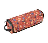 FRODOTGV Borsa da viaggio portatile da donna con tappetino resistente al calore con cerniera a doppio strato per ferri da stiro, piastre, treno a vapore divertente, bronzo, Floreale, 1 Size