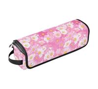 FRODOTGV Borsa da viaggio portatile da donna con tappetino resistente al calore, organizer per ferri da stiro, piastre, un motivo di fiori in rosa