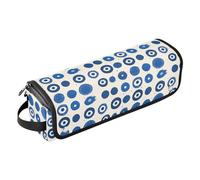 FRODOTGV Borsa da viaggio vintage Mandala da donna, grande, con tappetino in ferro per piastre e asciugacapelli, Punti malocchio blu turco minimalista, 1 Size