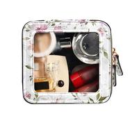 FRODOTGV Borsa di trucco trasparente piccola, modello classico senza cuciture disegnato a mano, custodia cosmetica di viaggio della borsa di toilette di cuoio, Seamless Classic Pattern Disegnato A