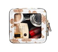 FRODOTGV Borsa organizer trasparente per trucco borsa da viaggio borsa da toilette per smalto per unghie borsa organizer per omini pan di zenzero fiocchi di neve alberi di Natale, Alberi di Natale con
