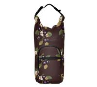 FRODOTGV Borsa per bottiglia d'acqua fresca viola con frutti di bosco marrone per camminare zaino leggero con coulisse con porta bottiglia d'acqua accessori per bottiglie d'acqua adatta a bottiglie da