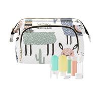 FRODOTGV Borsa per cosmetici bianca con cactus e cammelli disegnati a mano, borsa per medicine, pennelli da trucco, portamonete da donna, Cammelli, 1 Size