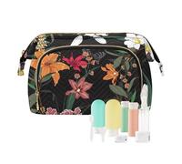 FRODOTGV Borsa per il trucco, bellissimo giardino fiorito, viaggio di grande capacità, organizer per trucchi da donna essenziale, Bellissimo giardino fiorito, 1 Size