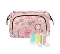 FRODOTGV Borsa per il trucco Borse da viaggio cosmetiche per le donne Leggero Cartoon Botanical Pattern Accessori da viaggio Cambia borsa, Motivo botanico dei cartoni animati, 1 Size