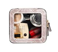 FRODOTGV Borsa per il trucco carina, trasparente, foglie tropicali astratte rosa pesca, borse da toilette da viaggio custodia cosmetica, Astratto Fogliame Tropicale Rosa Pesca, 1 Size
