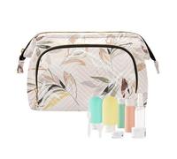 FRODOTGV Borsa per il trucco con manico leggero senza cuciture foglie modello accessori da viaggio borsa cambiamento, Modello di foglie senza cuciture, 1 Size